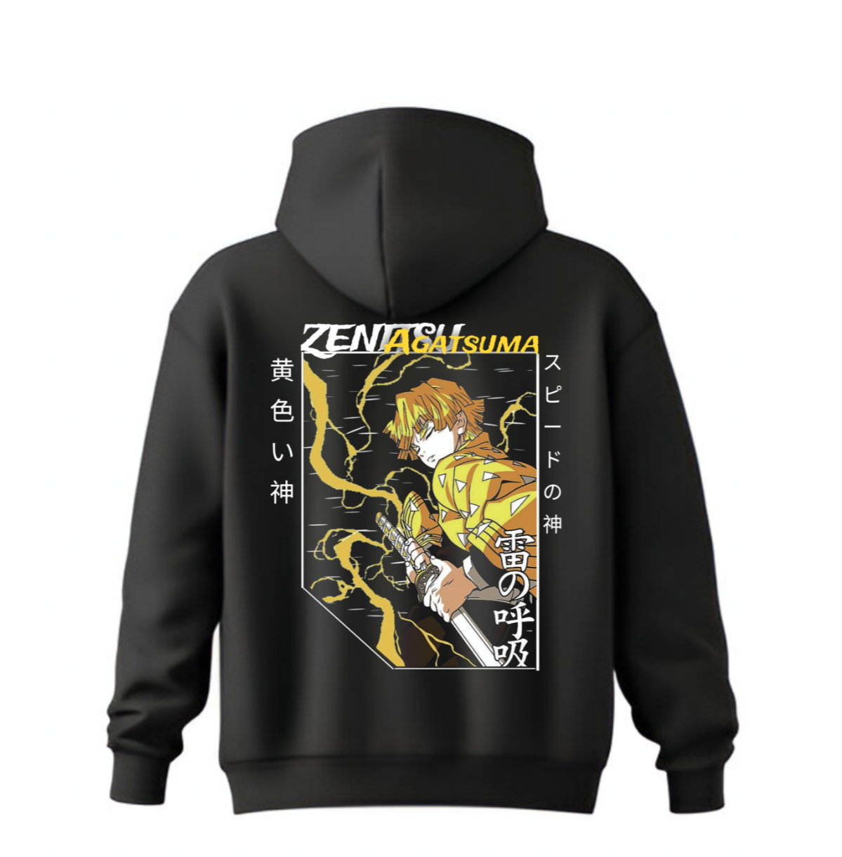 ZENITSU Anime Hoodie | DTG Print | 100% Cotton | Dual Sleeve Design